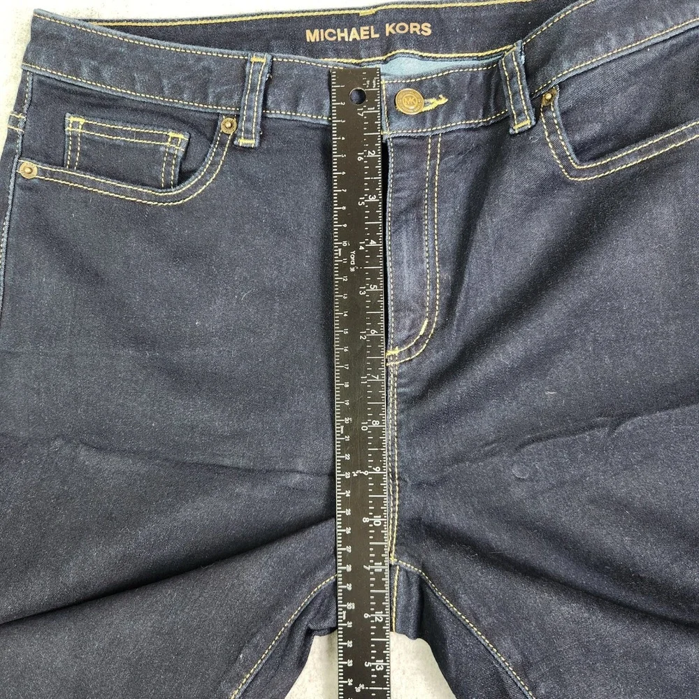 Michael Kors Jeans Womens 31W Blue Denim Dark Wash Indigo High Rise Selma Skinny